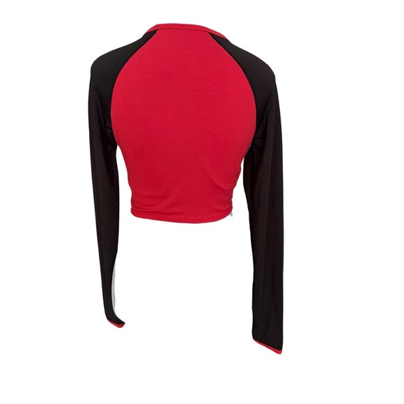 Young & Reckless RCKLSS Womens Red & Black Crop Top Long Sleeve Medium Nylon Spa - Picture 4 of 6